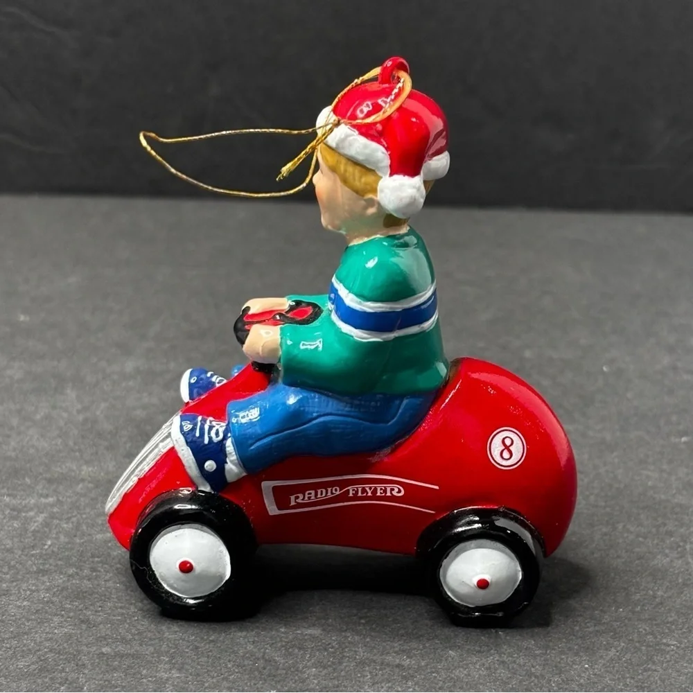 Vintage Radio Flyer Boy Racer Christmas Ornament 1990s Collectible Red Kart RARE